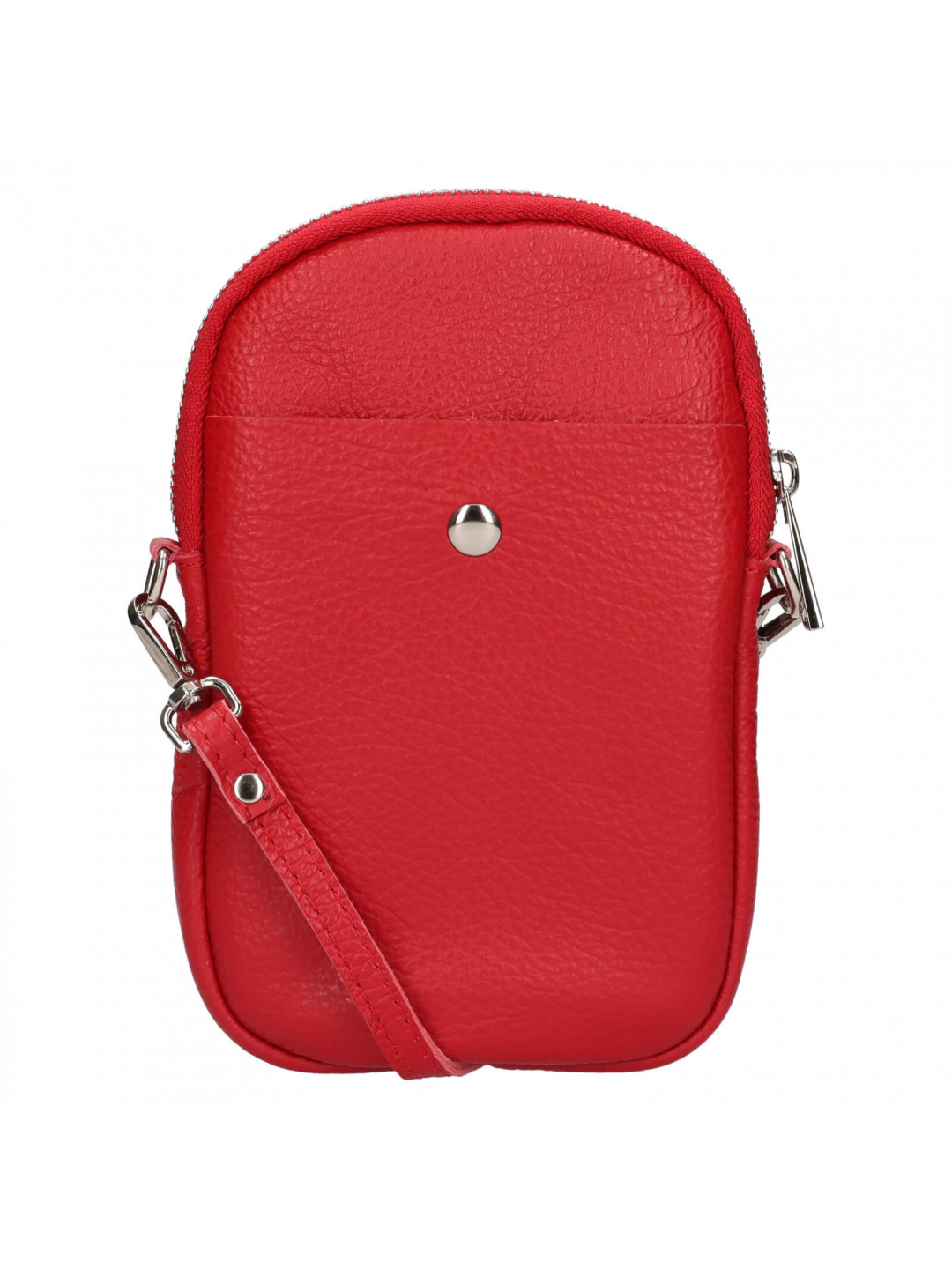 Dámská kožená kabelka na mobil a doklady Italia Monea – červená